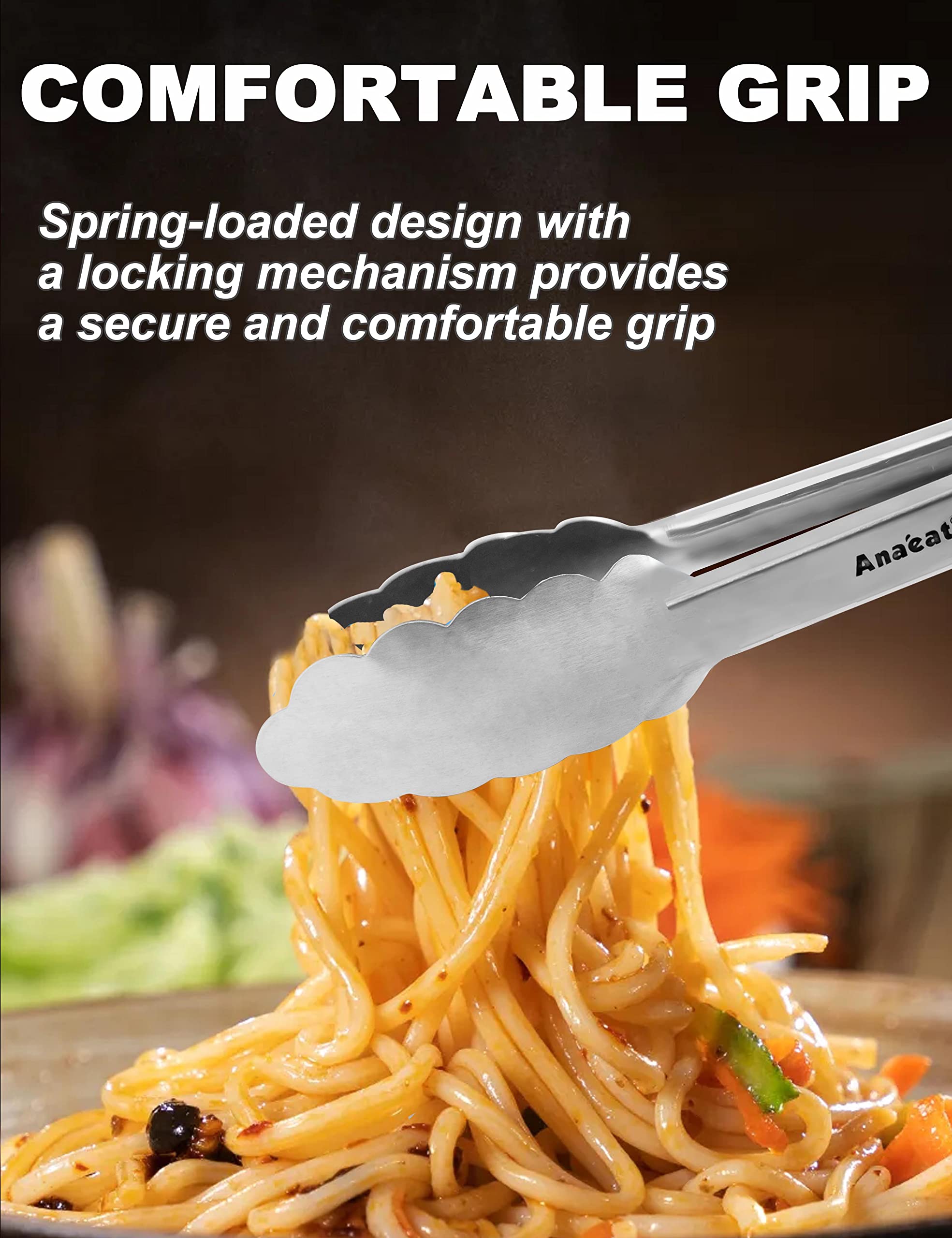 Stainless steel construction resists rust and corrosion for durable kitchen tools.