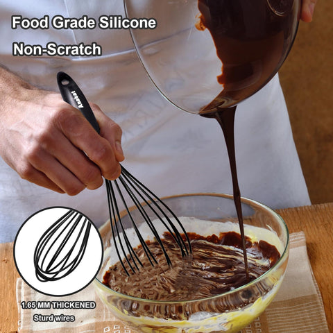 Anaeat ergonomic handle on whisk offers soft, precise grip.