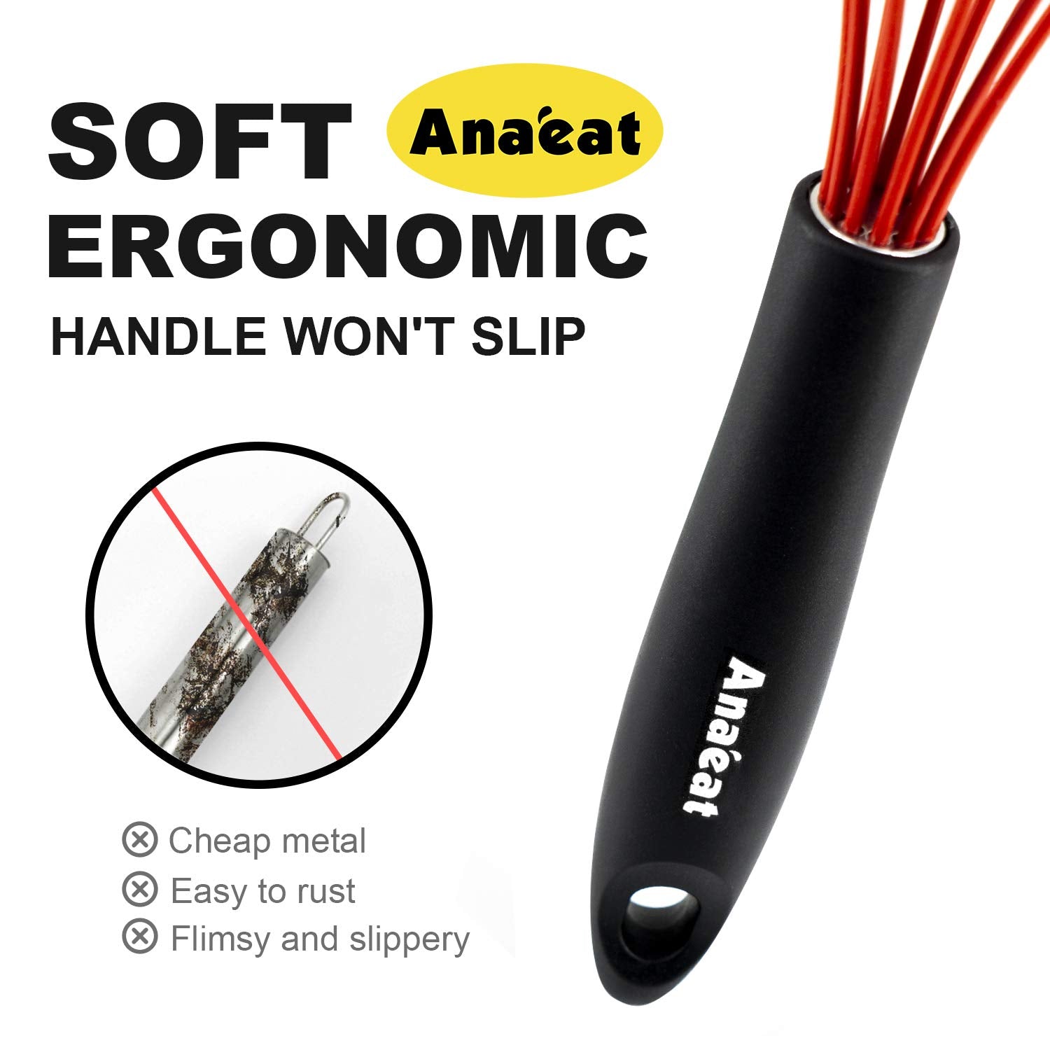 Multicolor Anaeat whisk brightens up your kitchen tools.