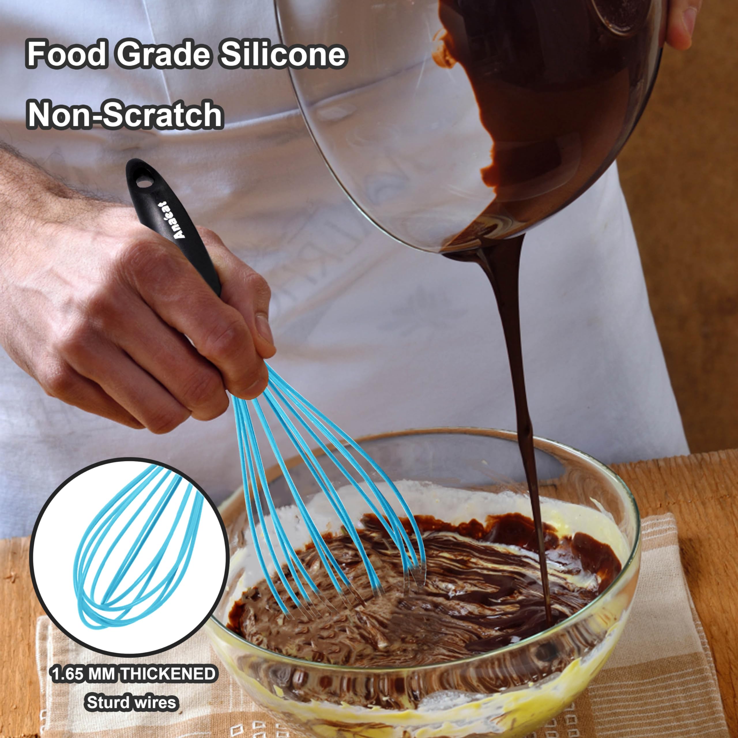 Anaeat balloon whisk with ergonomic handle for comfortable use