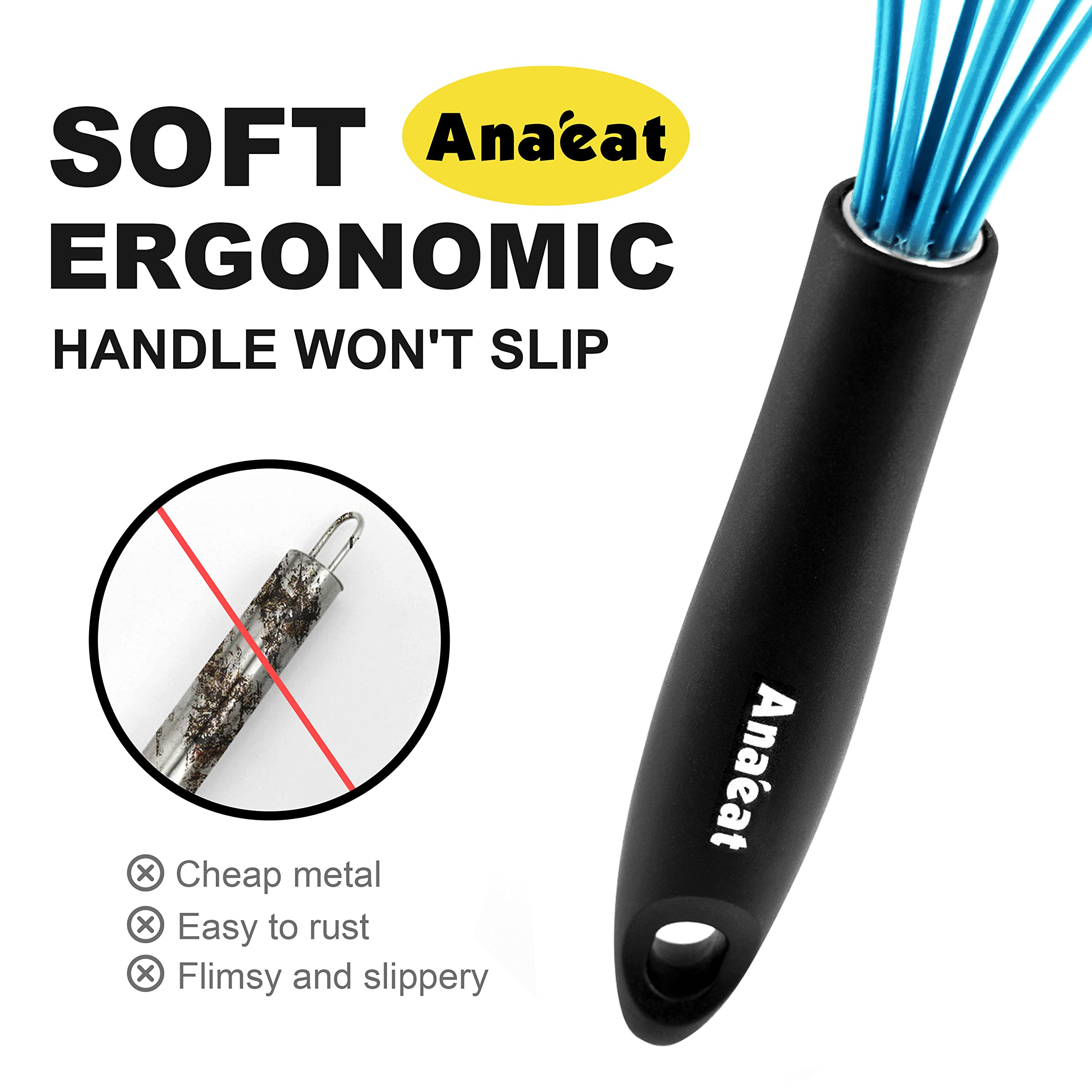 Anaeat whisk adapts to many tasks from whipping to stirring