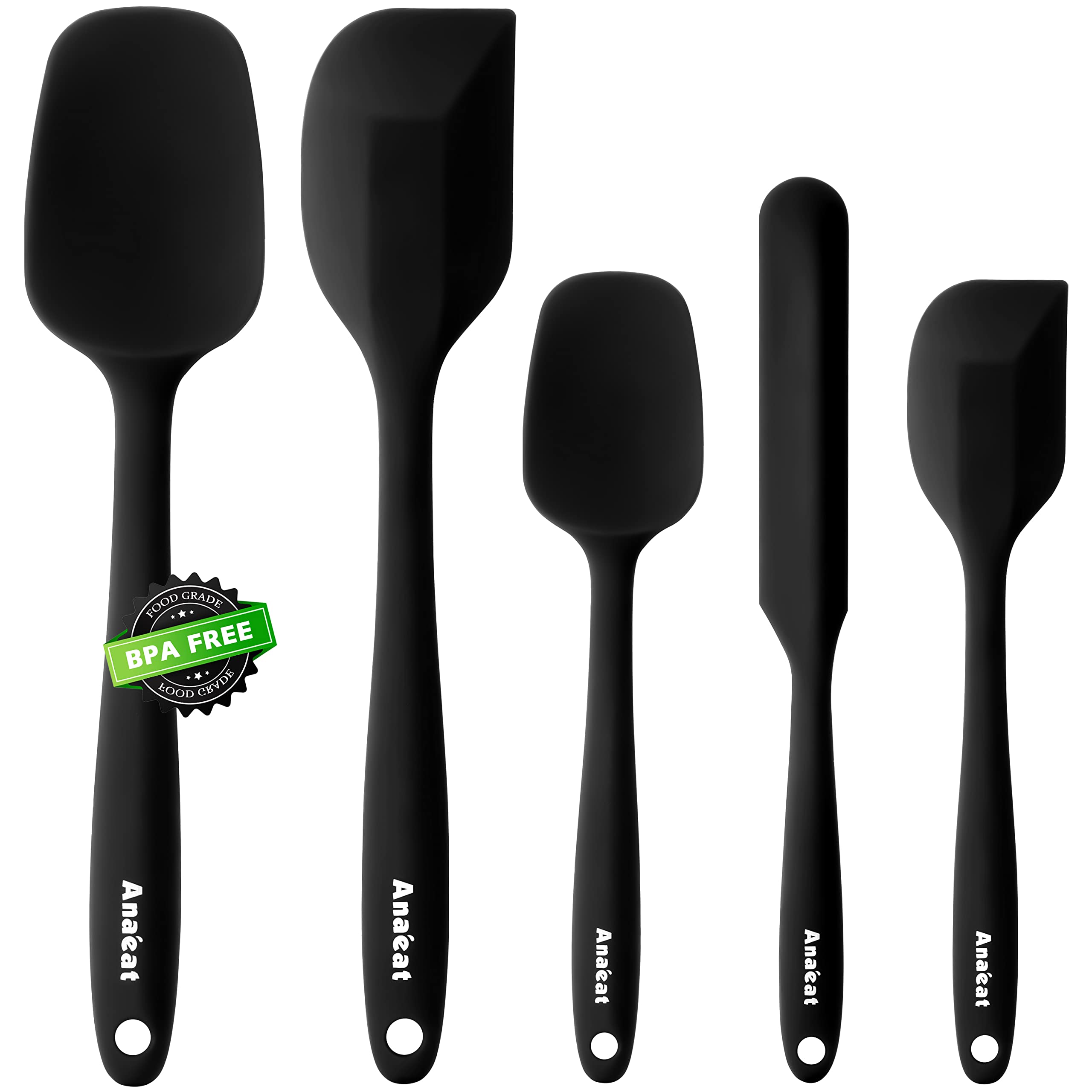 Anaeat silicone spatula set-5 batter scraping in a mixing bowl for easy prep.