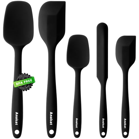 Anaeat silicone spatula set-5 batter scraping in a mixing bowl for easy prep.