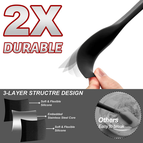 Anaeat silicone spatula set-5 scraping ingredients from a jar.