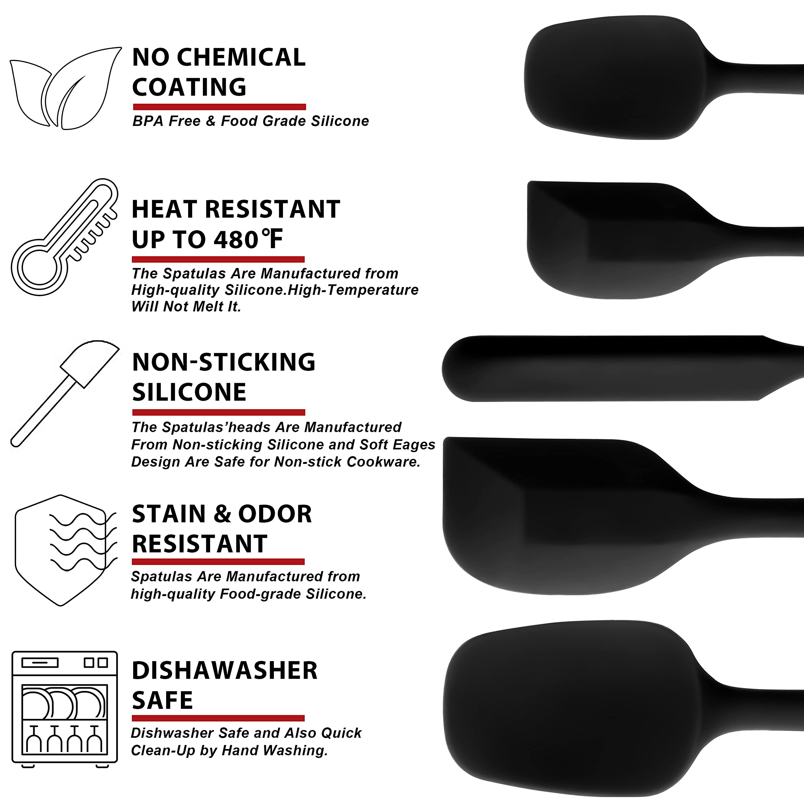 Anaeat silicone spatula set-5 serving lasagna slices.