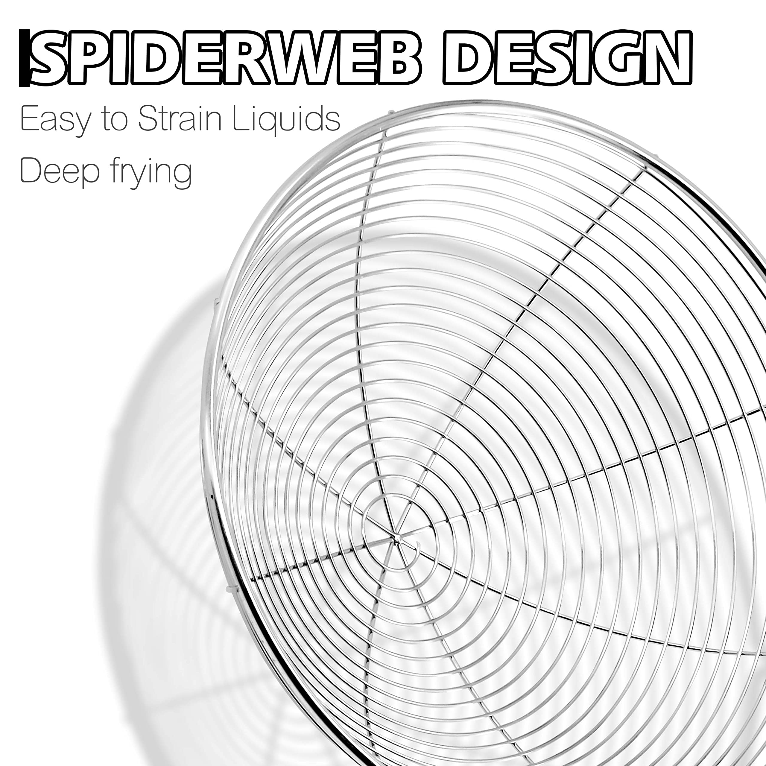 Anaeat spider skimmer 6.1 inch: larger batch handling with long handle.