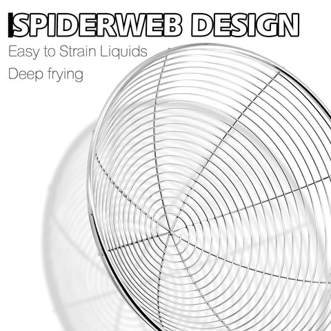 Anaeat spider skimmer 6.1 inch: larger batch handling with long handle.