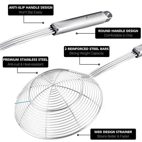 Anaeat skimmer versatile for pasta, fries, eggs, and more