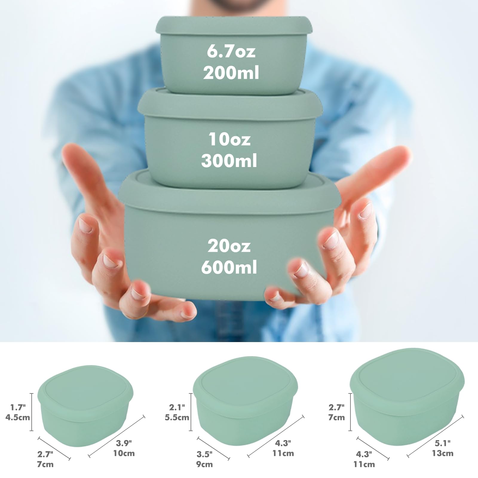 Anatole silicone lunch box 10oz with lid, great for salads and snacks.