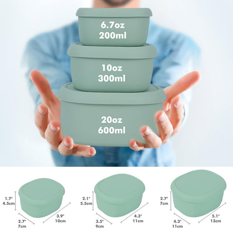 Anatole silicone lunch box 10oz with lid, great for salads and snacks.