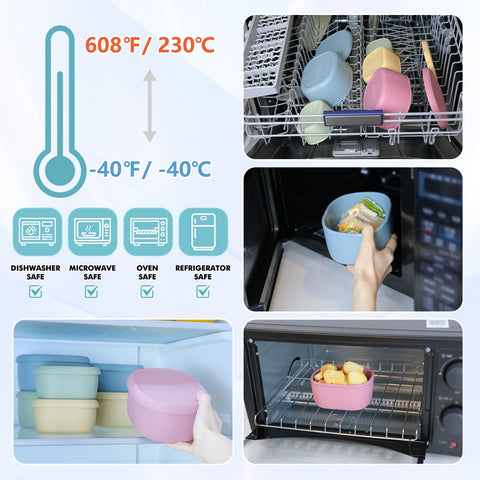 Anatole silicone lunch box 20oz with lid, ideal for larger meals.