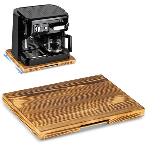 ANBOXIT appliance slider wooden tray front view highlighting sturdy pine construction for heavy appliances.