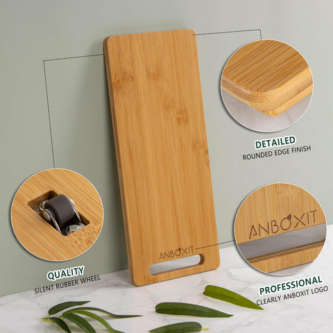 ANBOXIT bamboo appliance slider deep small supports compact coffee grinders while staying sturdy