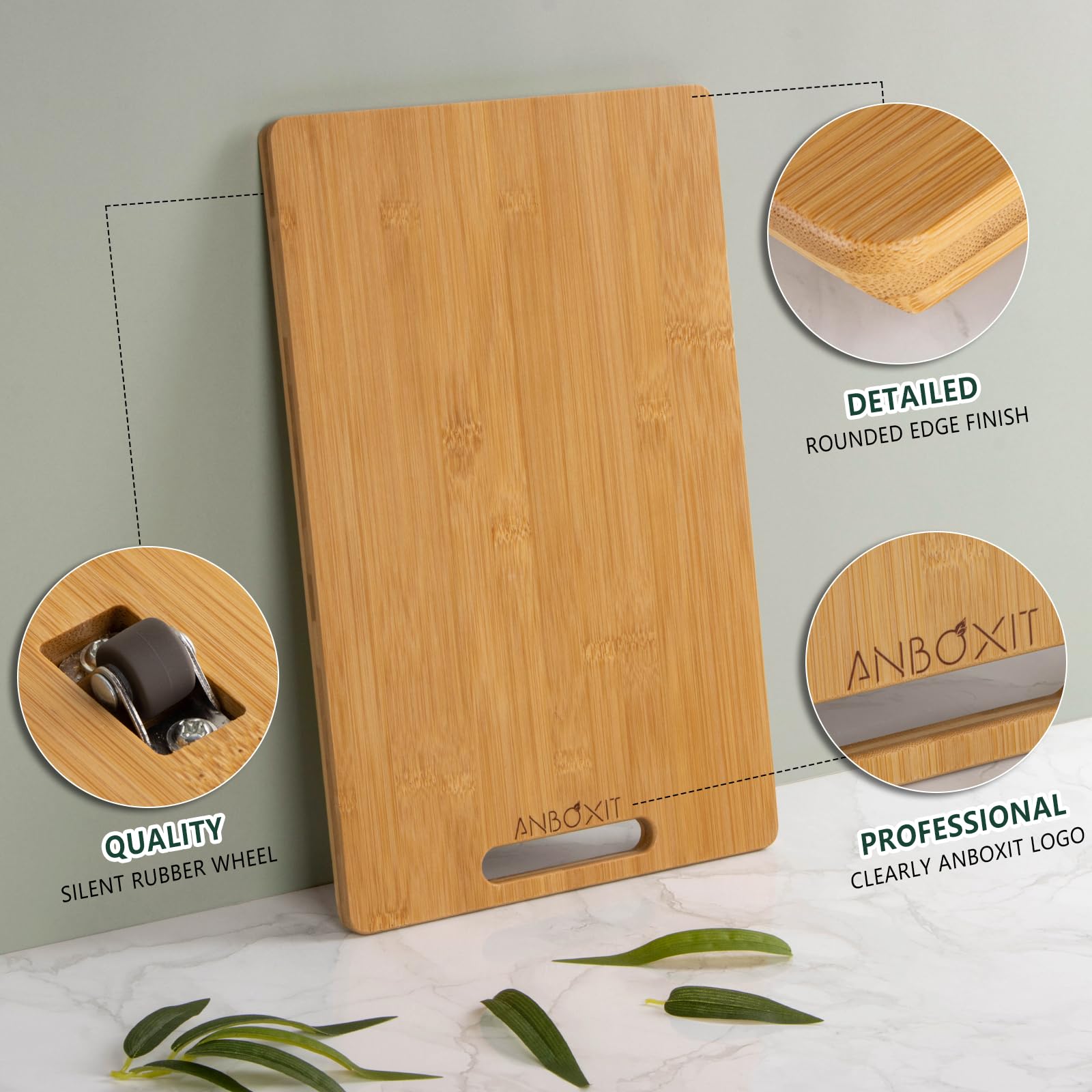 ANBOXIT Bamboo Appliance Slider with three-layer construction supports heavy coffee makers