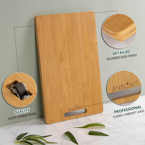 ANBOXIT Bamboo Appliance Slider with three-layer construction supports heavy coffee makers