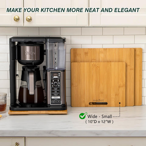 ANBOXIT Bamboo Appliance Slider under-cabinet use for easy access.