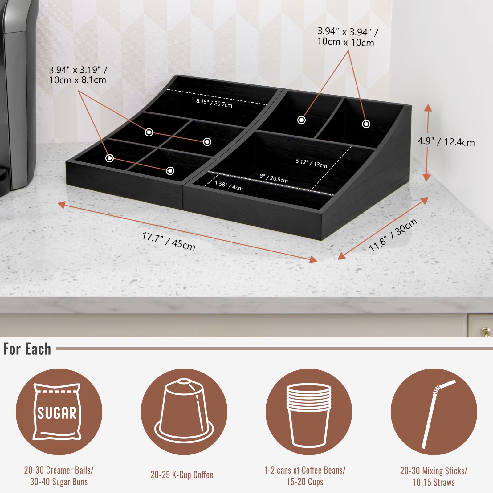 ANBOXIT Coffee Station Organizer placed on a countertop in kitchen or office setting