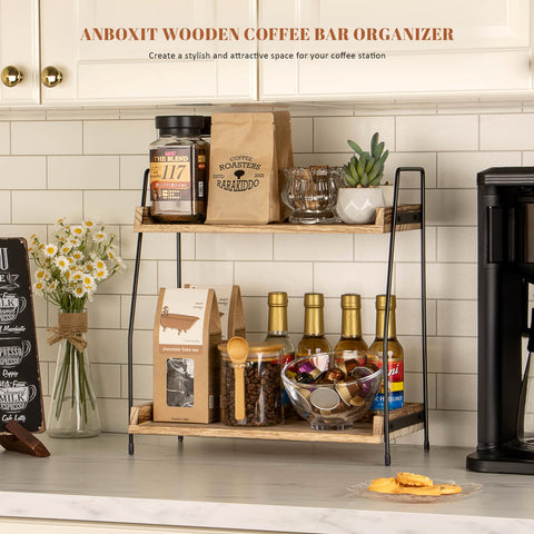ANBOXIT condiment storage caddy keeps syrups and spoons neatly accessible