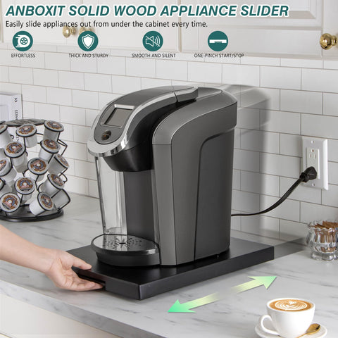 ANBOXIT sliding tray in kitchen counters showcases quiet, scratch-free operation