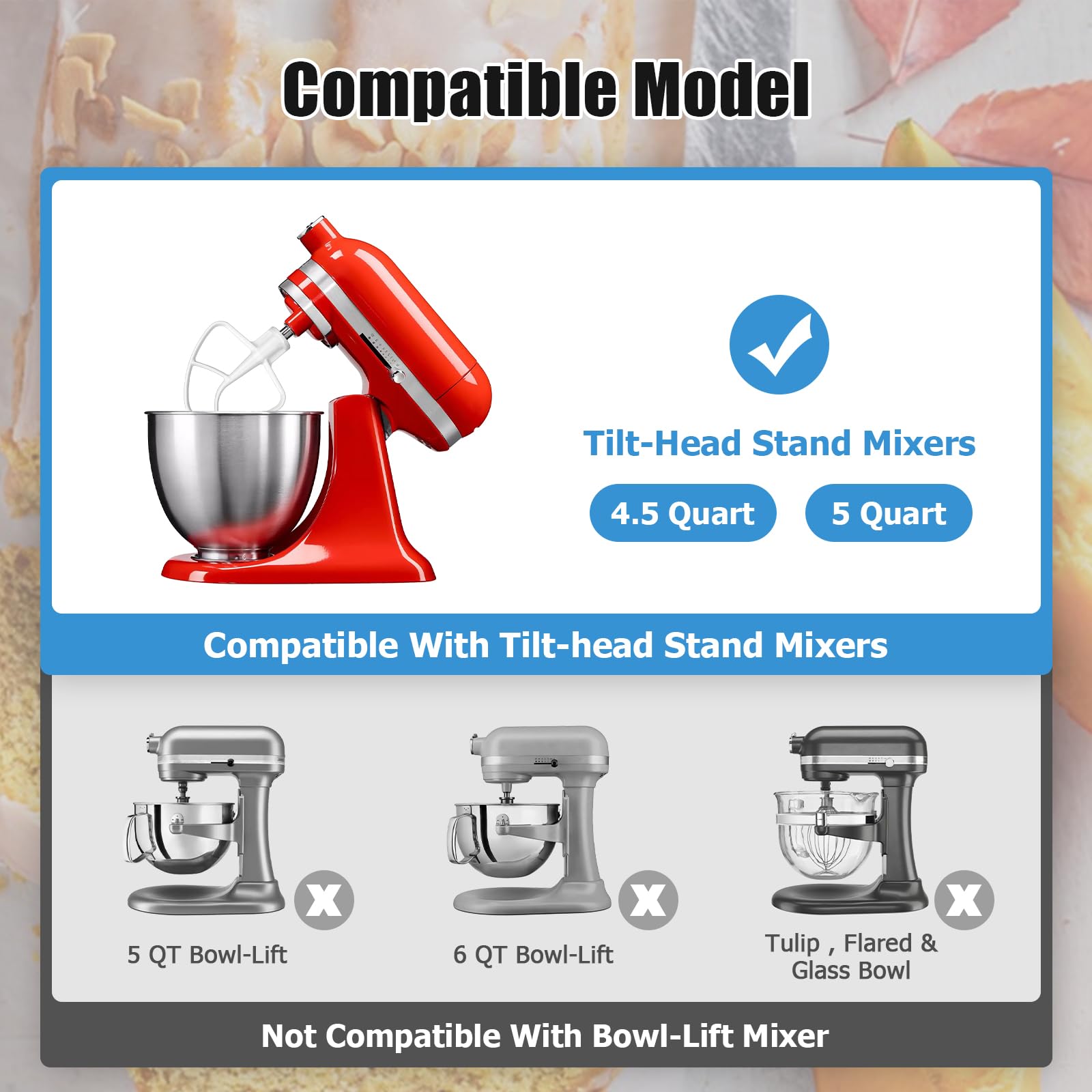 Ancable K45B compatibility with 4.5-5 Qt bowls for versatile use