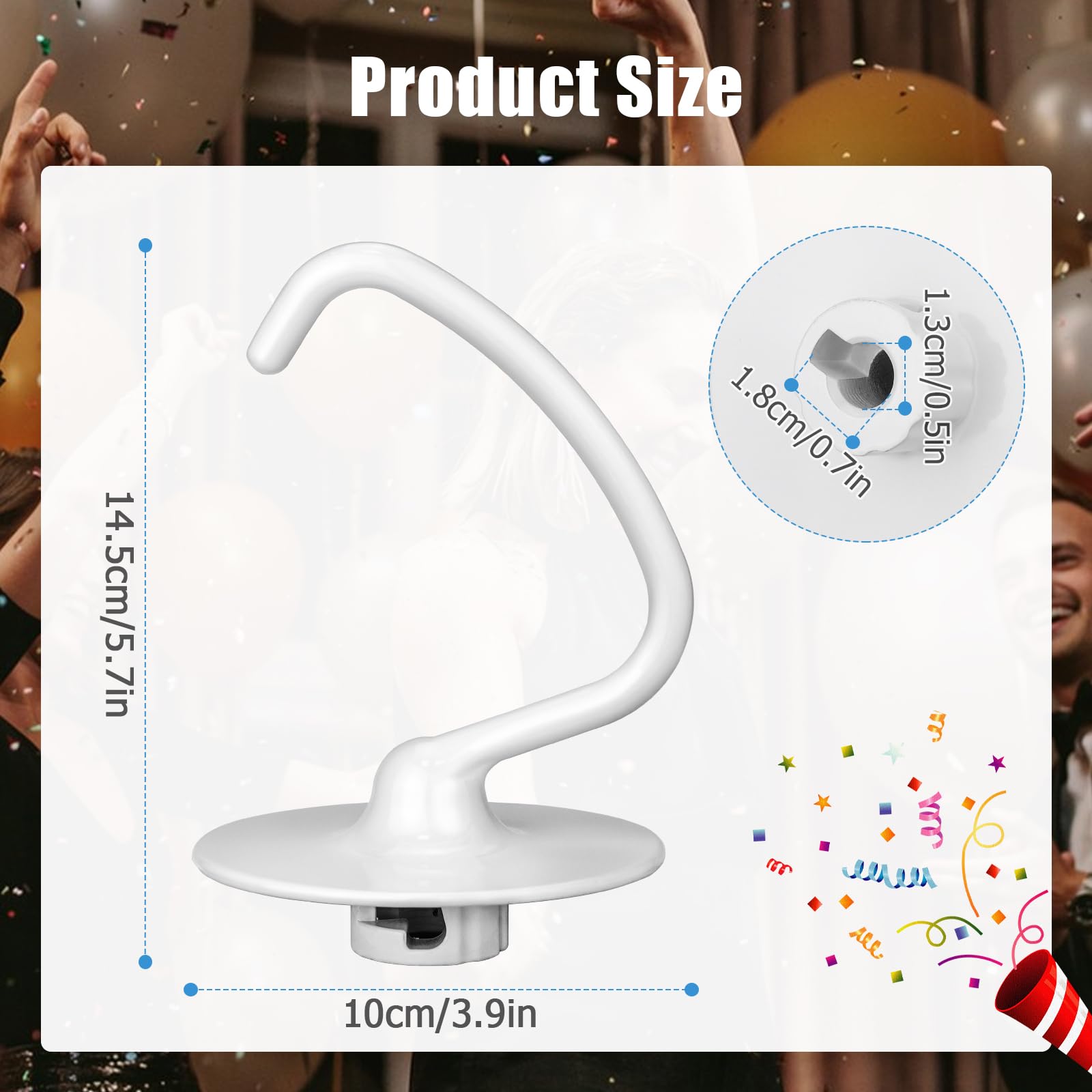 Ancable K45DH dough hook compatible bowls with KitchenAid models.