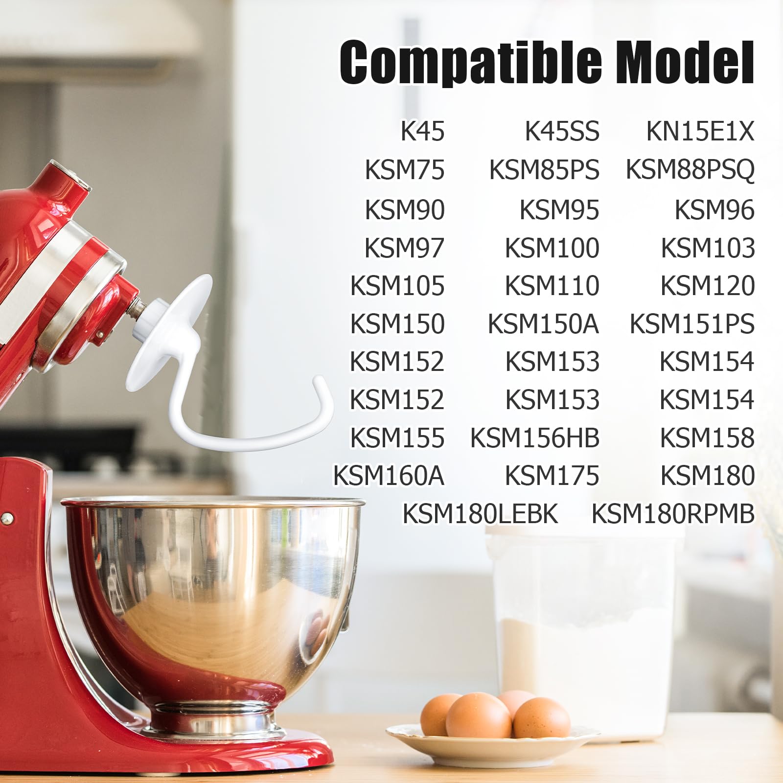Ancable K45DH dough hook in action for smooth dough mixing.