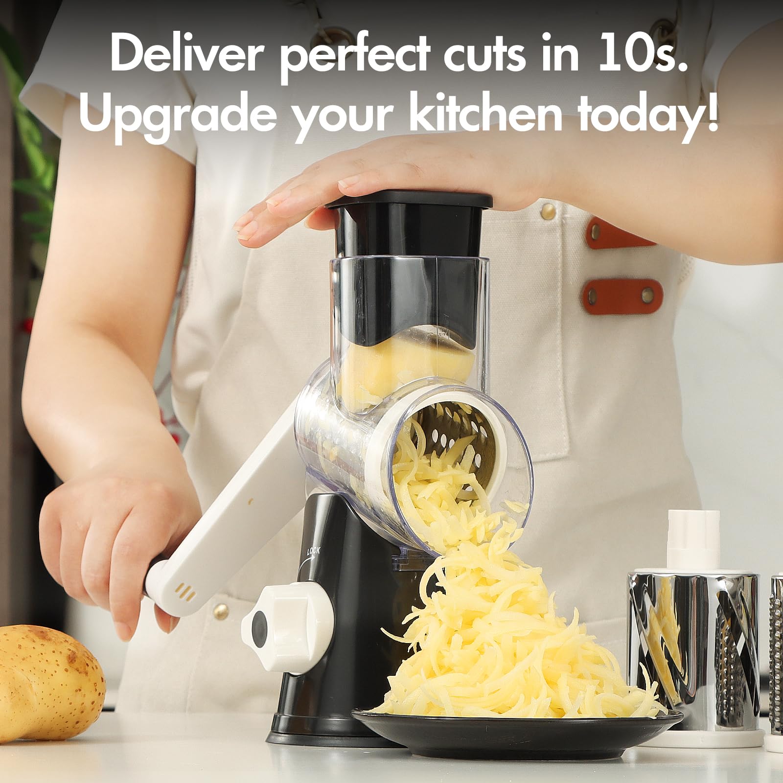 Ancevsk cheese grater in kitchen with potatoes and carrots for versatile use