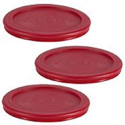 Red 3-pack lids for Anchor Hocking 2-cup jars, easy replacement