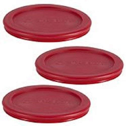 Red 3-pack lids for Anchor Hocking 2-cup jars, easy replacement