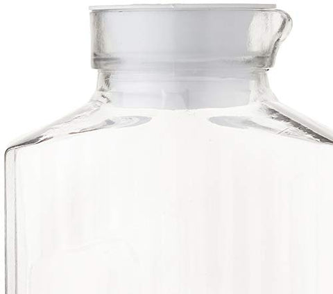 Anchor Hocking Bistro Pitcher with white stopper to prevent spills during serving.