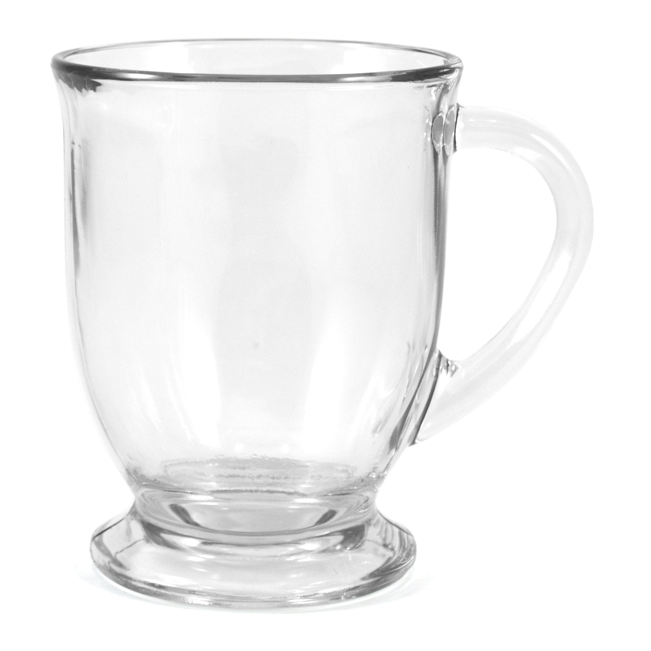 Anchor Hocking Cafe Mug 16oz glass body for daily coffee enjoyment.