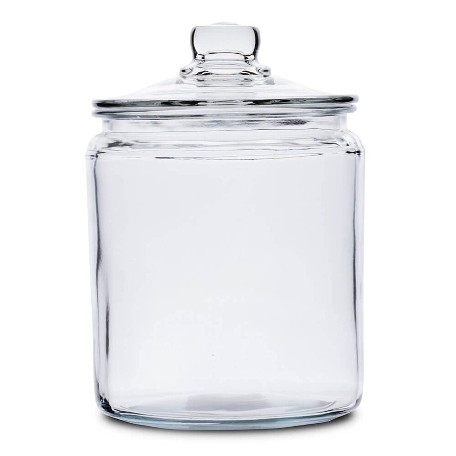 Anchor Hocking Heritage Hill canister with lid; clear view of contents for pantry storage