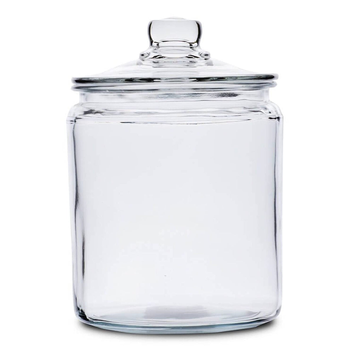 Anchor Hocking Heritage Hill canister with lid; clear view of contents for pantry storage