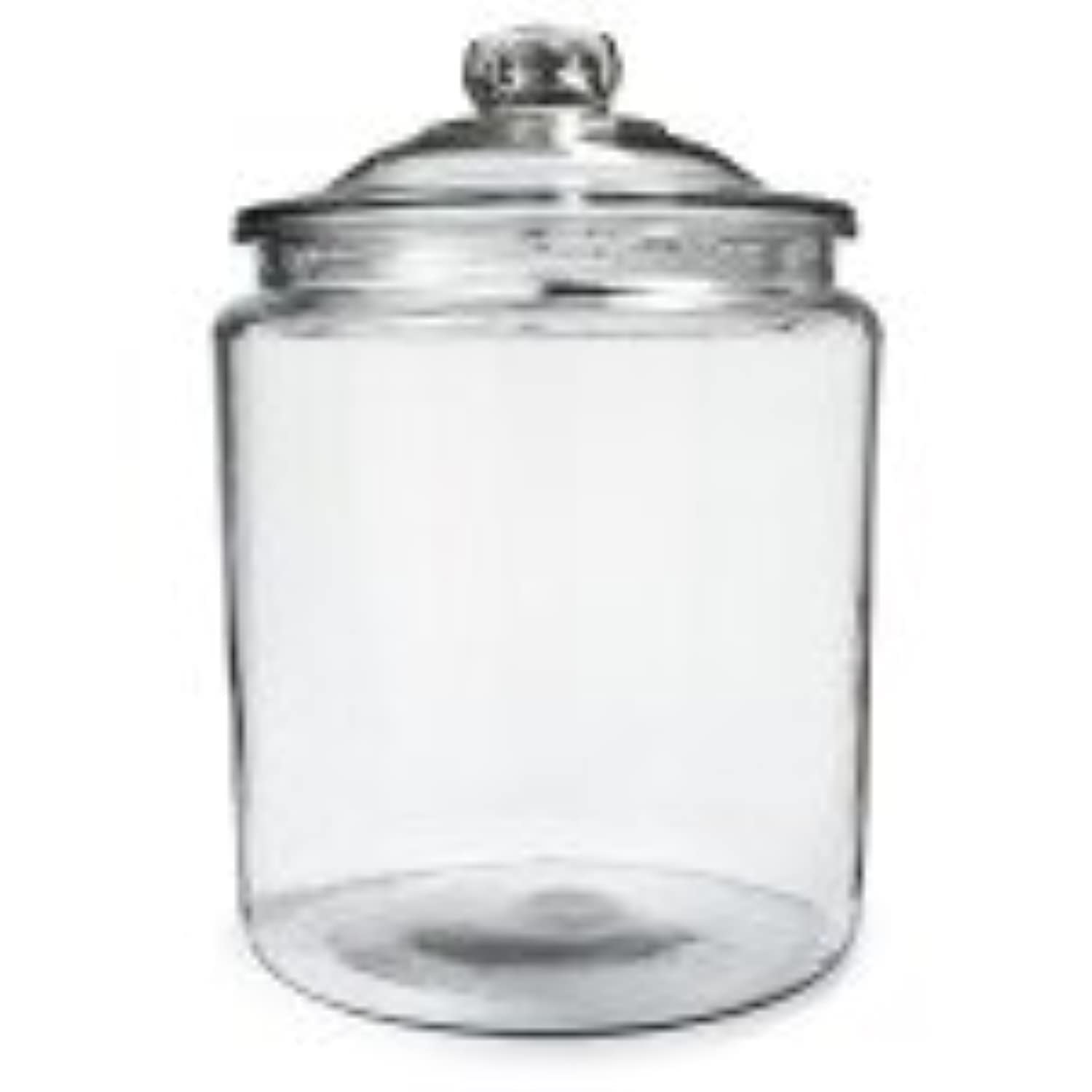 Anchor Hocking Heritage Hill jar holding cookies; showcasing clear view