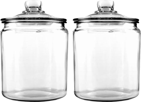 Anchor Hocking Heritage Hill half-gallon jars with lids set of 2, showcasing pantry-ready storage