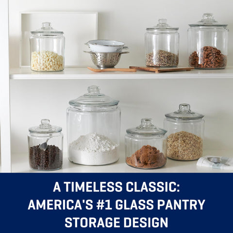Anchor Hocking Heritage Hill jar with removable lid for quick access
