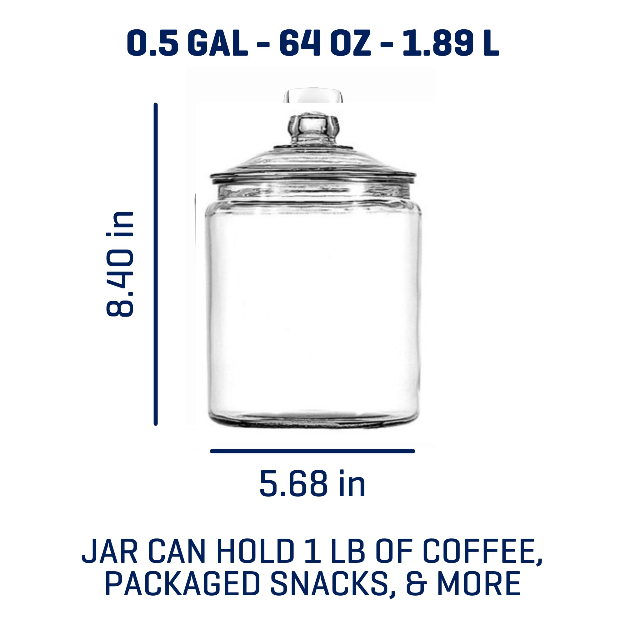 Anchor Hocking Heritage Hill wide-mouth design for easy filling and access