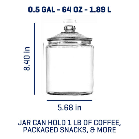 Anchor Hocking Heritage Hill wide-mouth design for easy filling and access