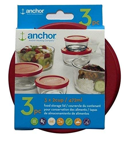 Anchor Hocking red round lids for quick container identification