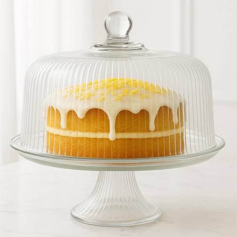 Anchor Hocking Monaco assembled stand displays desserts with clarity.