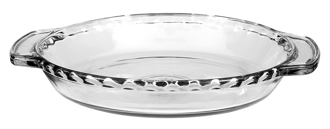 Anchor Hocking Oven Basics 9.5-inch deep pie plate in clear glass for even baking