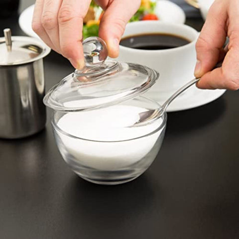 Anchor Hockings Brand Presence sugar bowl, side view, 4.38-inch width for tidy countertop organization.