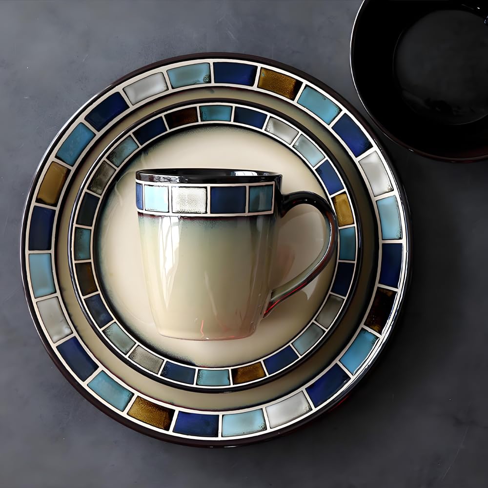 ANCYDPMI blue bowl close-up showing durable glaze and easy cleaning