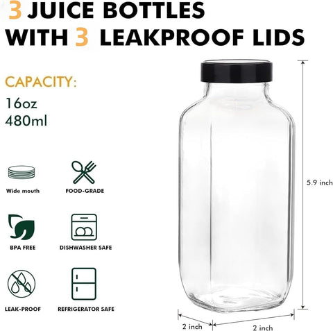 Andemi glass bottle in fridge showing compact storage.