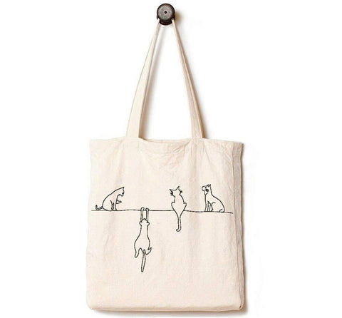 Andes tote bag front design with Four Cats at Home for daily inspiration and style
