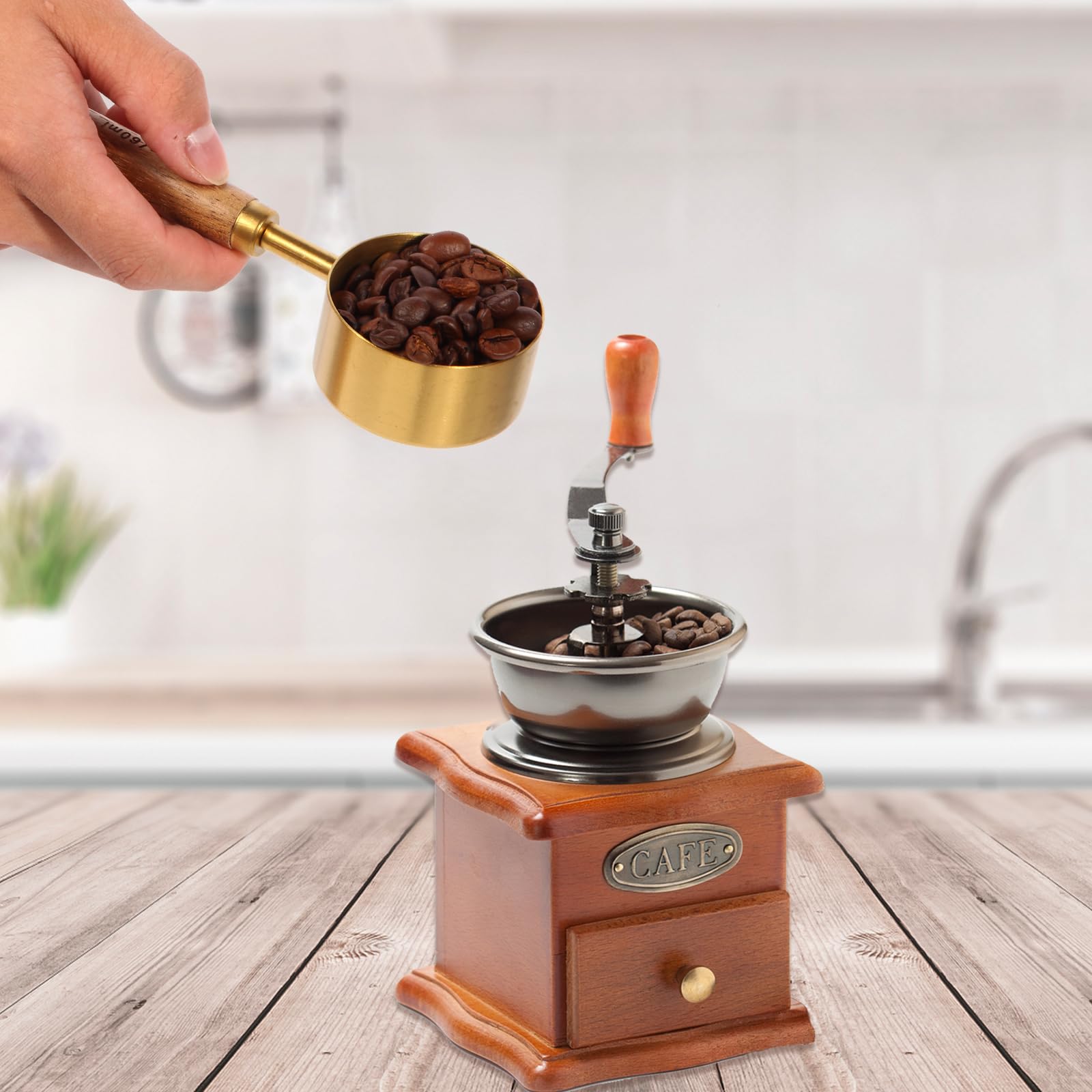 Andgeloo 1 teaspoon spoon with wood handle ideal for spices and condiments