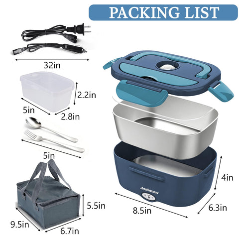 Andmenow 1.5L stainless steel inner pot highlights durable, odor-resistant meal storage.