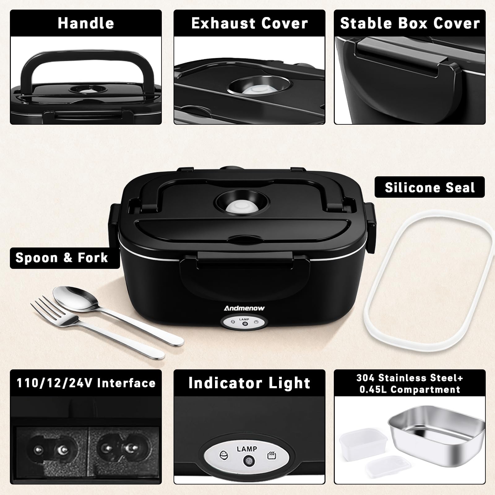 Andmenow compact portable heater fits desks or dashboards.