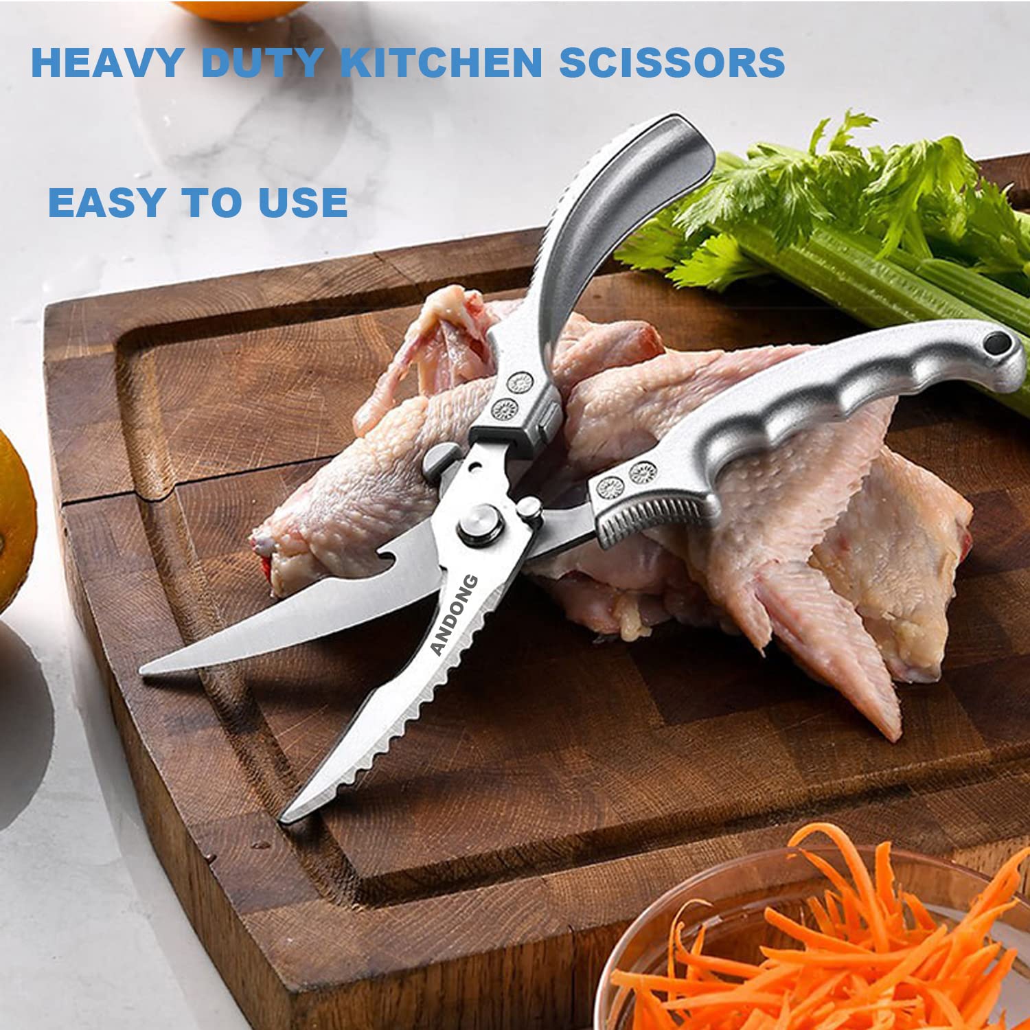 Andong gift set poultry shears with leather sheath, ideal for camping