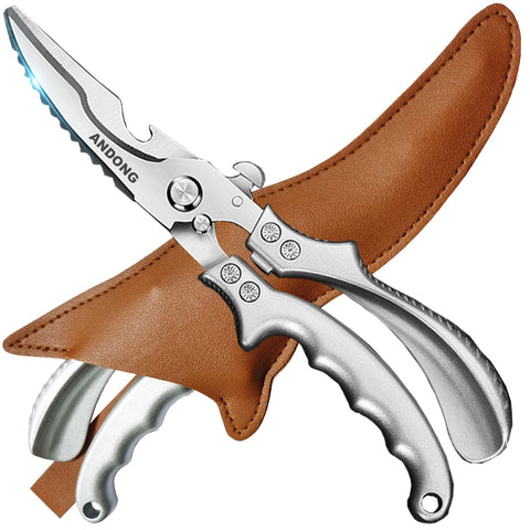 Andong heavy-duty poultry shears with stainless steel blade for precise bone cutting